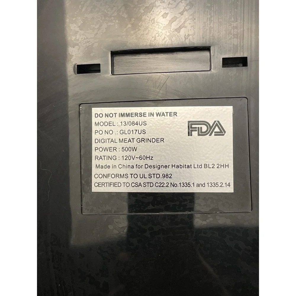 VonShef‎ Digital Meat Grinder 13/084US
